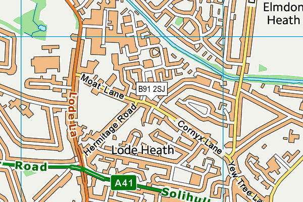 B91 2SJ map - OS VectorMap District (Ordnance Survey)