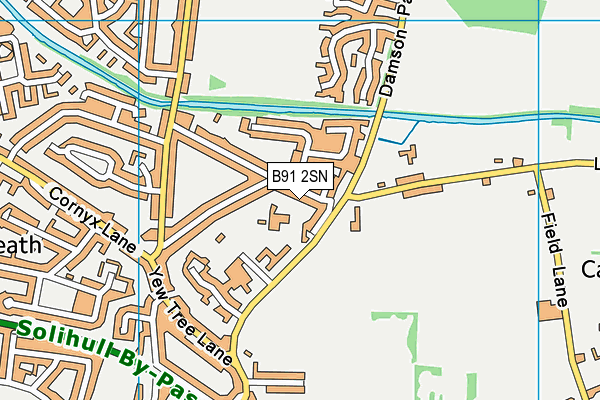B91 2SN map - OS VectorMap District (Ordnance Survey)