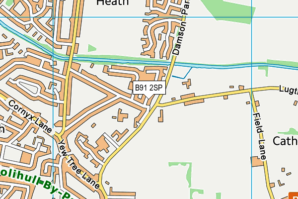 B91 2SP map - OS VectorMap District (Ordnance Survey)