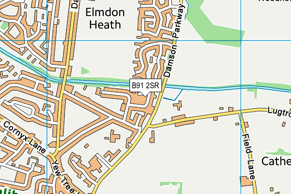 B91 2SR map - OS VectorMap District (Ordnance Survey)