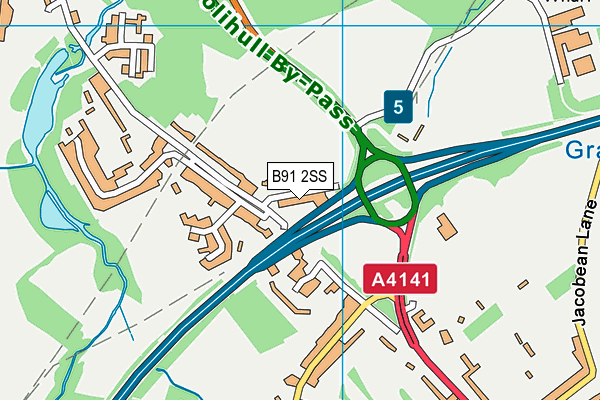 B91 2SS map - OS VectorMap District (Ordnance Survey)