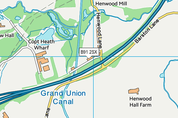 B91 2SX map - OS VectorMap District (Ordnance Survey)