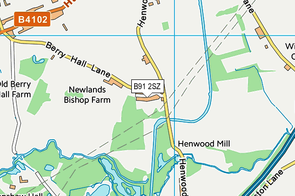 B91 2SZ map - OS VectorMap District (Ordnance Survey)
