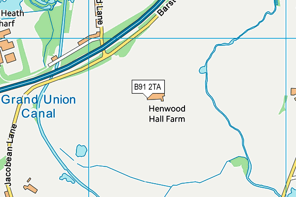 B91 2TA map - OS VectorMap District (Ordnance Survey)