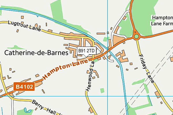 B91 2TD map - OS VectorMap District (Ordnance Survey)