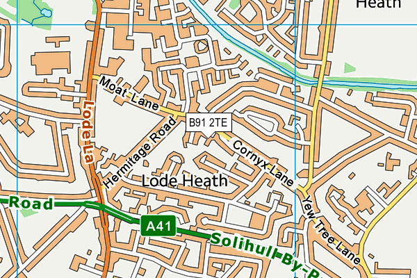 B91 2TE map - OS VectorMap District (Ordnance Survey)