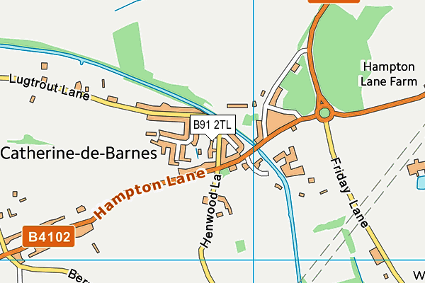 B91 2TL map - OS VectorMap District (Ordnance Survey)