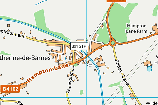 B91 2TP map - OS VectorMap District (Ordnance Survey)