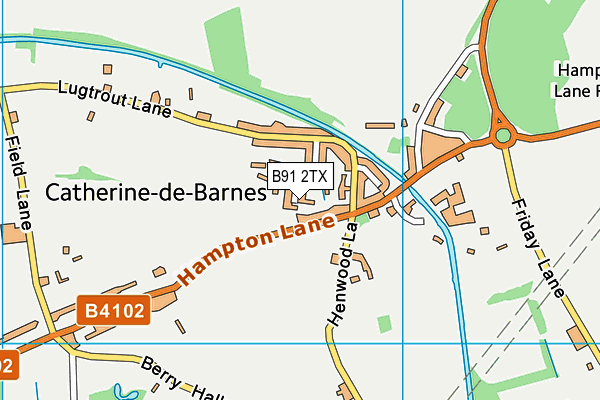 B91 2TX map - OS VectorMap District (Ordnance Survey)