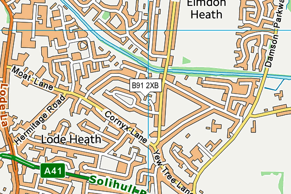 B91 2XB map - OS VectorMap District (Ordnance Survey)