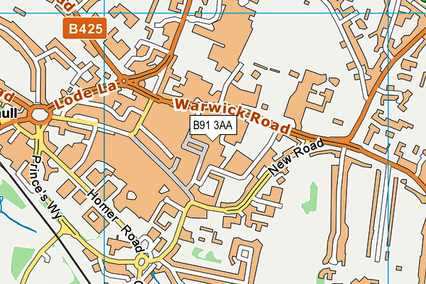 B91 3AA map - OS VectorMap District (Ordnance Survey)
