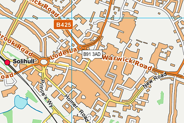 B91 3AD map - OS VectorMap District (Ordnance Survey)