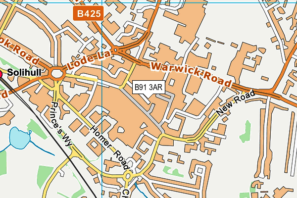 B91 3AR map - OS VectorMap District (Ordnance Survey)