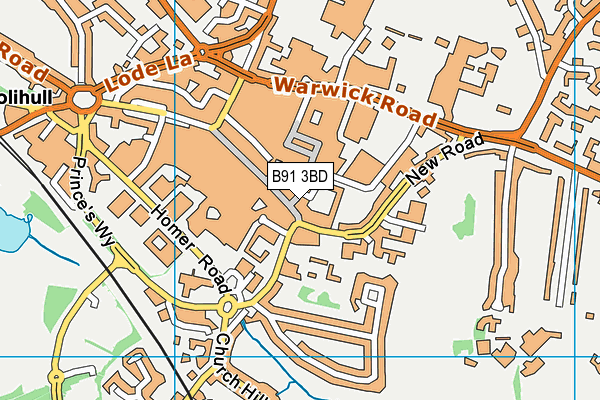 B91 3BD map - OS VectorMap District (Ordnance Survey)