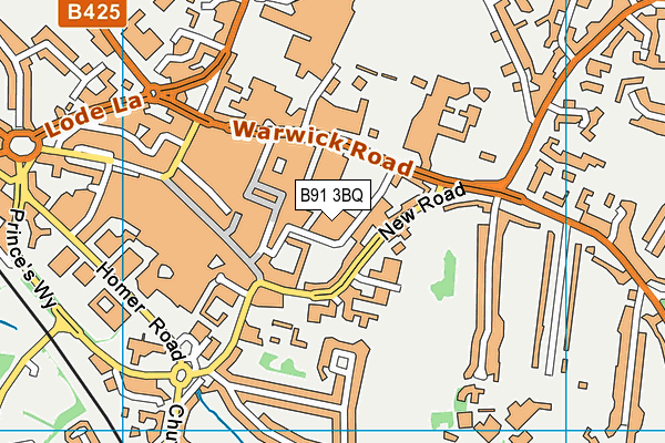 B91 3BQ map - OS VectorMap District (Ordnance Survey)