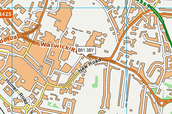 B91 3BY map - OS VectorMap District (Ordnance Survey)
