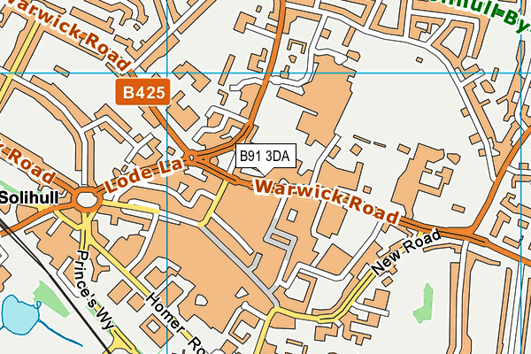 B91 3DA map - OS VectorMap District (Ordnance Survey)