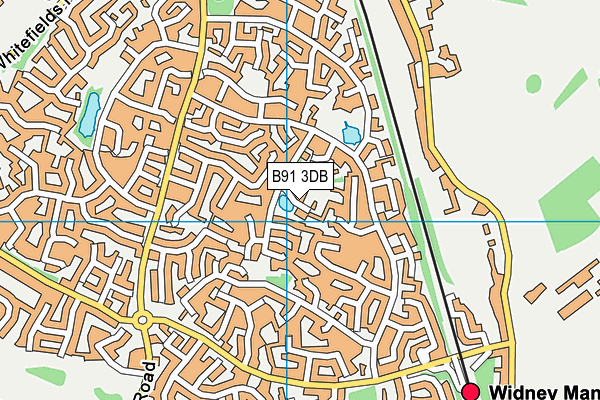 B91 3DB map - OS VectorMap District (Ordnance Survey)