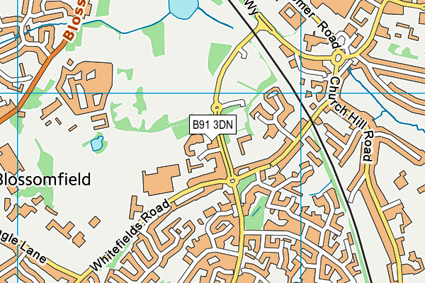 B91 3DN map - OS VectorMap District (Ordnance Survey)