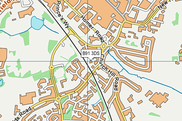 B91 3DS map - OS VectorMap District (Ordnance Survey)