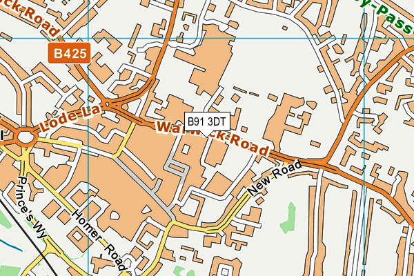 B91 3DT map - OS VectorMap District (Ordnance Survey)