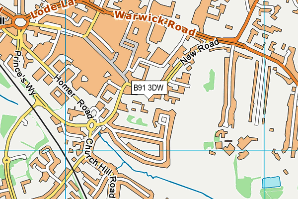 B91 3DW map - OS VectorMap District (Ordnance Survey)