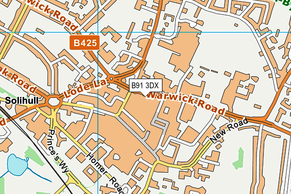 B91 3DX map - OS VectorMap District (Ordnance Survey)