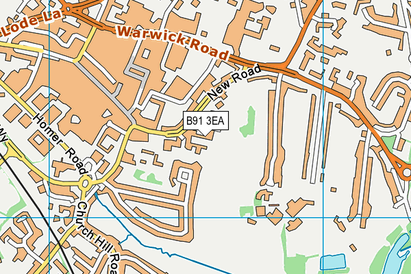 B91 3EA map - OS VectorMap District (Ordnance Survey)