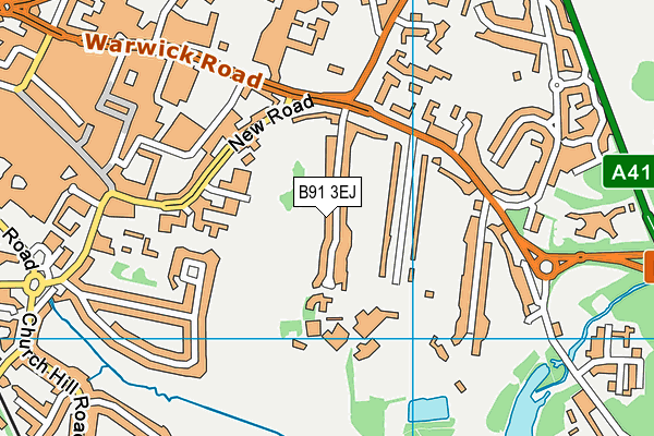 B91 3EJ map - OS VectorMap District (Ordnance Survey)