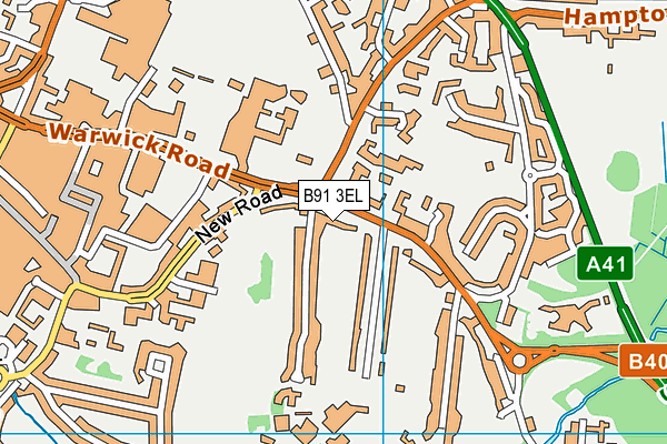 B91 3EL map - OS VectorMap District (Ordnance Survey)