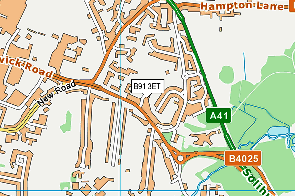 B91 3ET map - OS VectorMap District (Ordnance Survey)