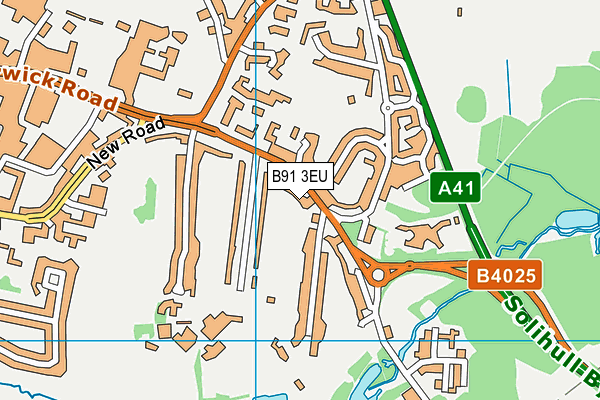 B91 3EU map - OS VectorMap District (Ordnance Survey)