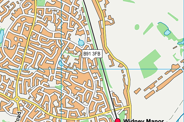 B91 3FB map - OS VectorMap District (Ordnance Survey)