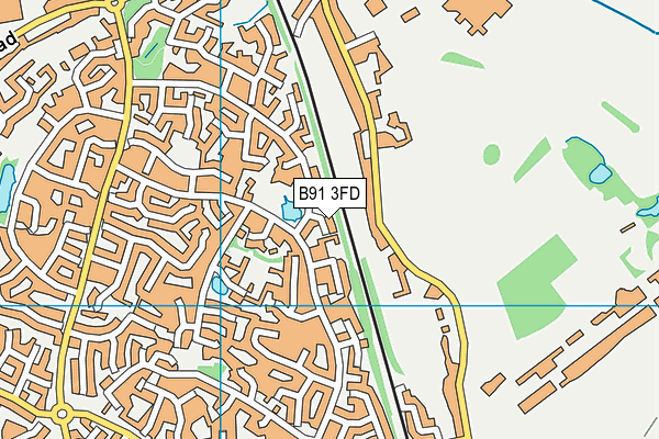 B91 3FD map - OS VectorMap District (Ordnance Survey)