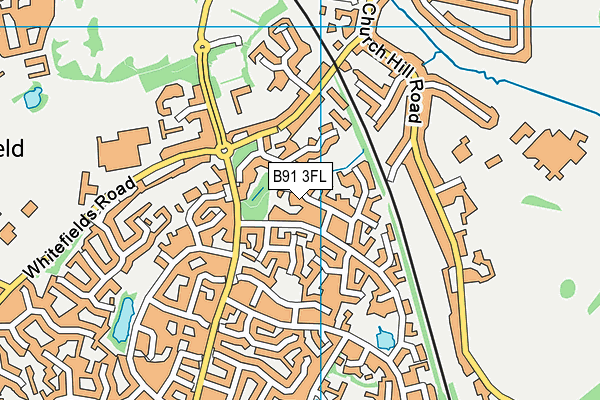 B91 3FL map - OS VectorMap District (Ordnance Survey)