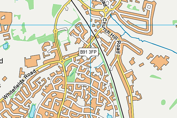 B91 3FP map - OS VectorMap District (Ordnance Survey)