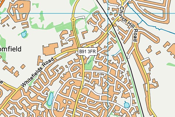 B91 3FR map - OS VectorMap District (Ordnance Survey)