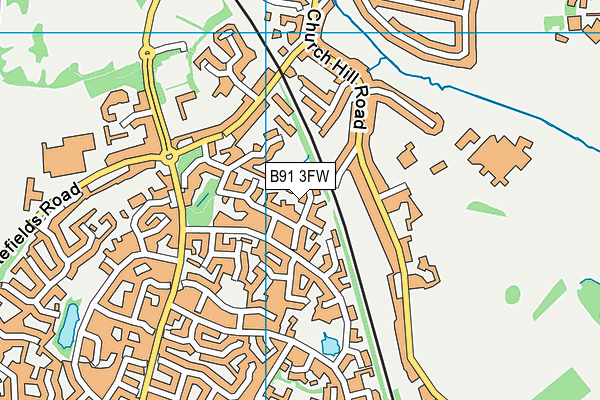 B91 3FW map - OS VectorMap District (Ordnance Survey)