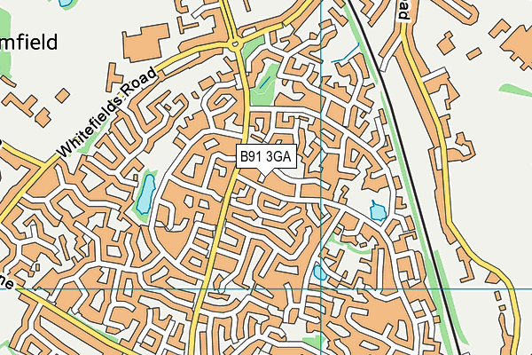 B91 3GA map - OS VectorMap District (Ordnance Survey)
