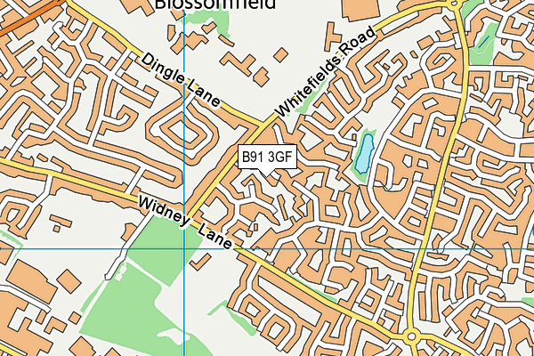 B91 3GF map - OS VectorMap District (Ordnance Survey)