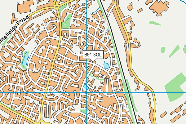 B91 3GL map - OS VectorMap District (Ordnance Survey)