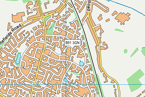 B91 3GN map - OS VectorMap District (Ordnance Survey)