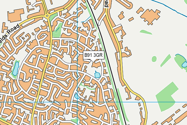 B91 3GR map - OS VectorMap District (Ordnance Survey)