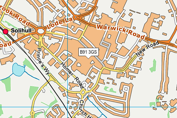 B91 3GS map - OS VectorMap District (Ordnance Survey)