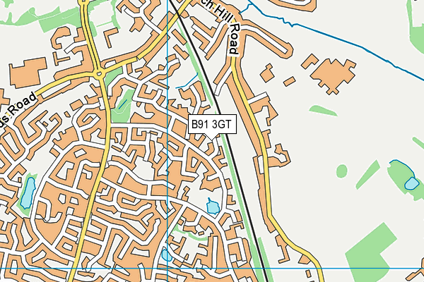 B91 3GT map - OS VectorMap District (Ordnance Survey)