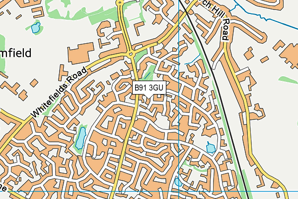 B91 3GU map - OS VectorMap District (Ordnance Survey)