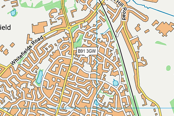 B91 3GW map - OS VectorMap District (Ordnance Survey)