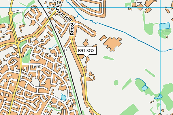 B91 3GX map - OS VectorMap District (Ordnance Survey)