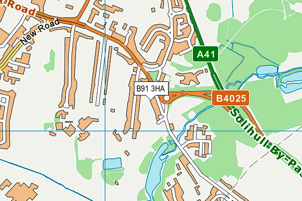 B91 3HA map - OS VectorMap District (Ordnance Survey)