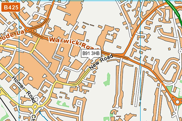 B91 3HB map - OS VectorMap District (Ordnance Survey)